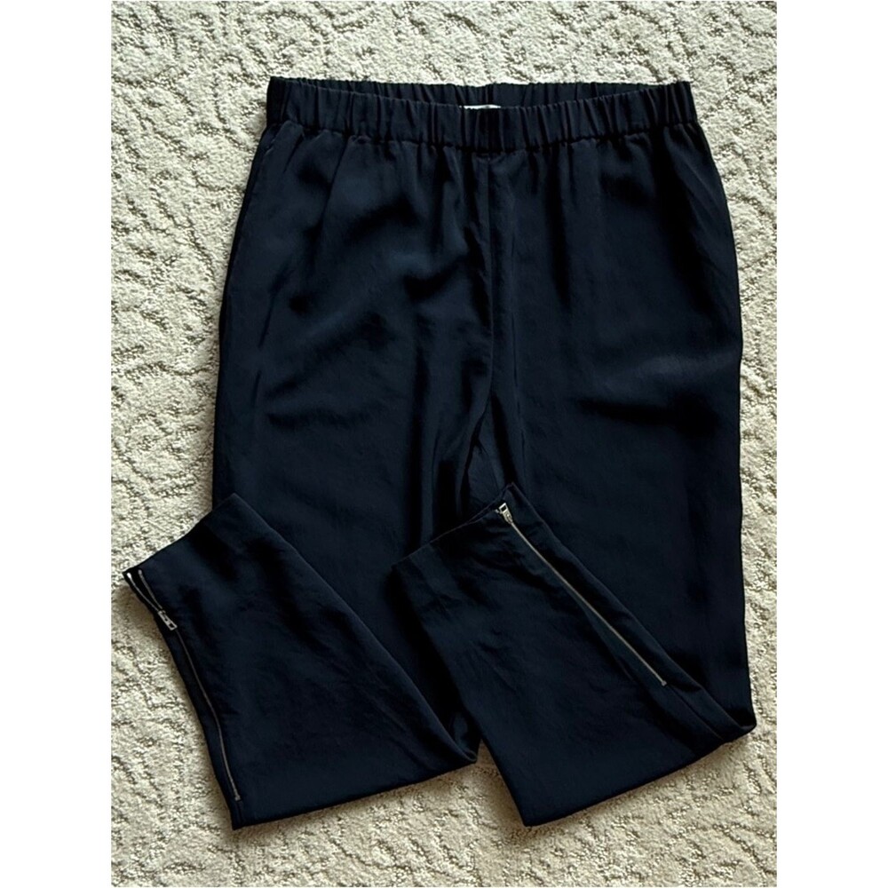Everlane The Japanese GoWeave Ankle Zip Women’s 12 Navy Elastic Stretch Waist